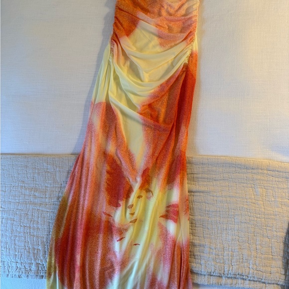 Peppermayo Strapless Floral Dress - Orange and Cream - Picture 5 of 5